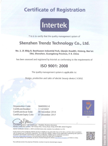 INTERTEK ISO9001：2008